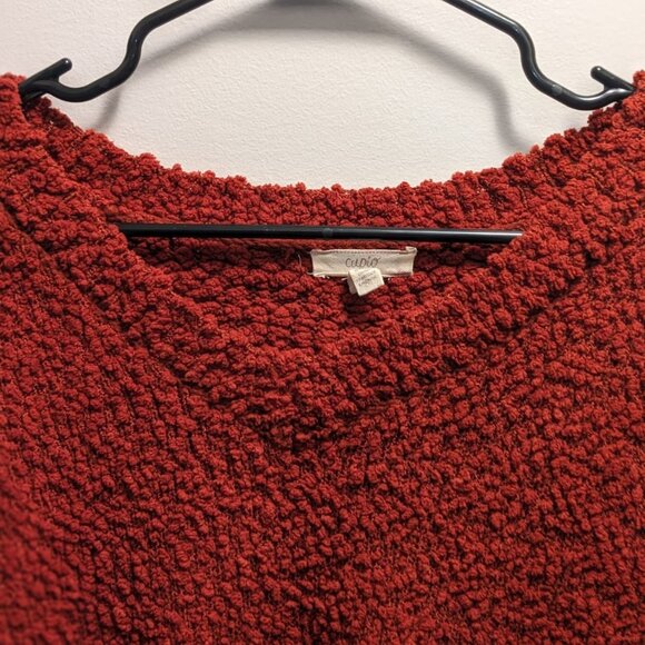 Cupio V Neck Orange Rust color Popcorn Sweater- Size Medium - Picture 3 of 8